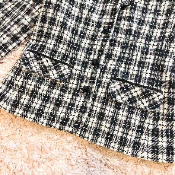 Vintage McNaughton Black & White Plaid Blazer - Picture 3 of 11